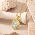 Black Madonna Mother of Pearl Cameo Pendant, 18K Gold Plated Virgin Mary Necklace
