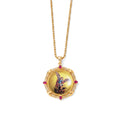 GIVELUCK 18k Plated Gold Enamel Pendant Necklace Catholic Medal Saint  Archangel Michael Necklace for Men and Women