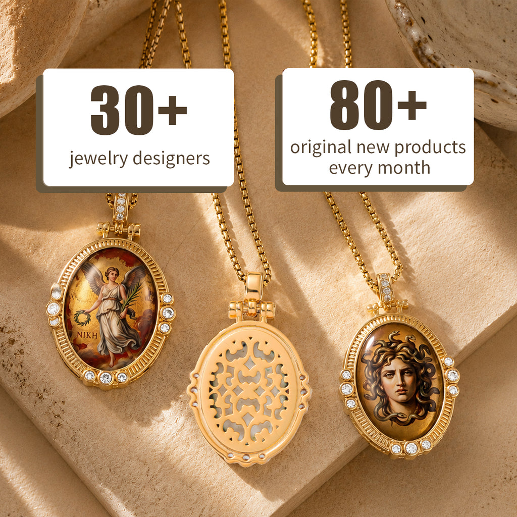 GIVELUCK Virgin Mary Miraculous Medal Necklace for Men & Women, 18K Gold Plated Lapis Lazuli Virgin Mary Miraculous Medal Pendant with Zircon, Catholic Protection Jewelry Gift