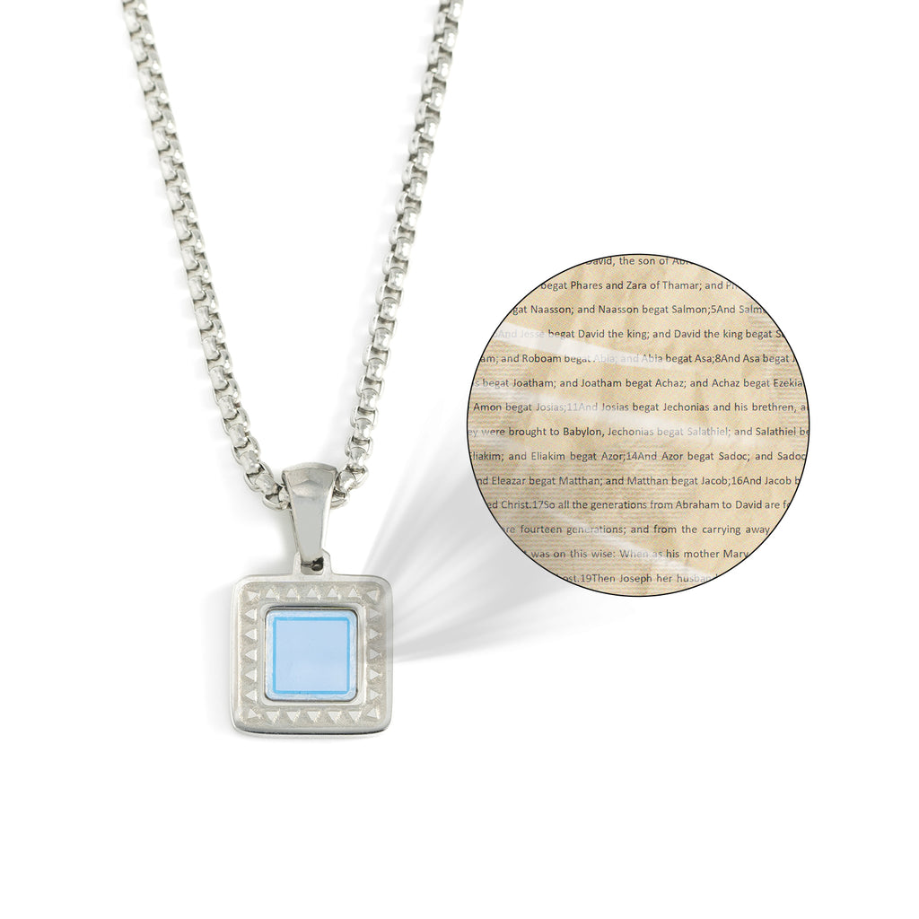 GIVELUCK 18K Gold Plated Nano Bible Necklace – Elegant Square Pendant Featuring the Entire New Testament Engraved with Advanced Nano Technology, A Unique and Meaningful Religious Gift for Men & Women (18K Gold Plated)