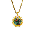 GIVELUCK 18k Plated Gold Zircon Saint Christopher Devotional Medal Pendant Necklace Catholic Protection Medal for Mean and Women