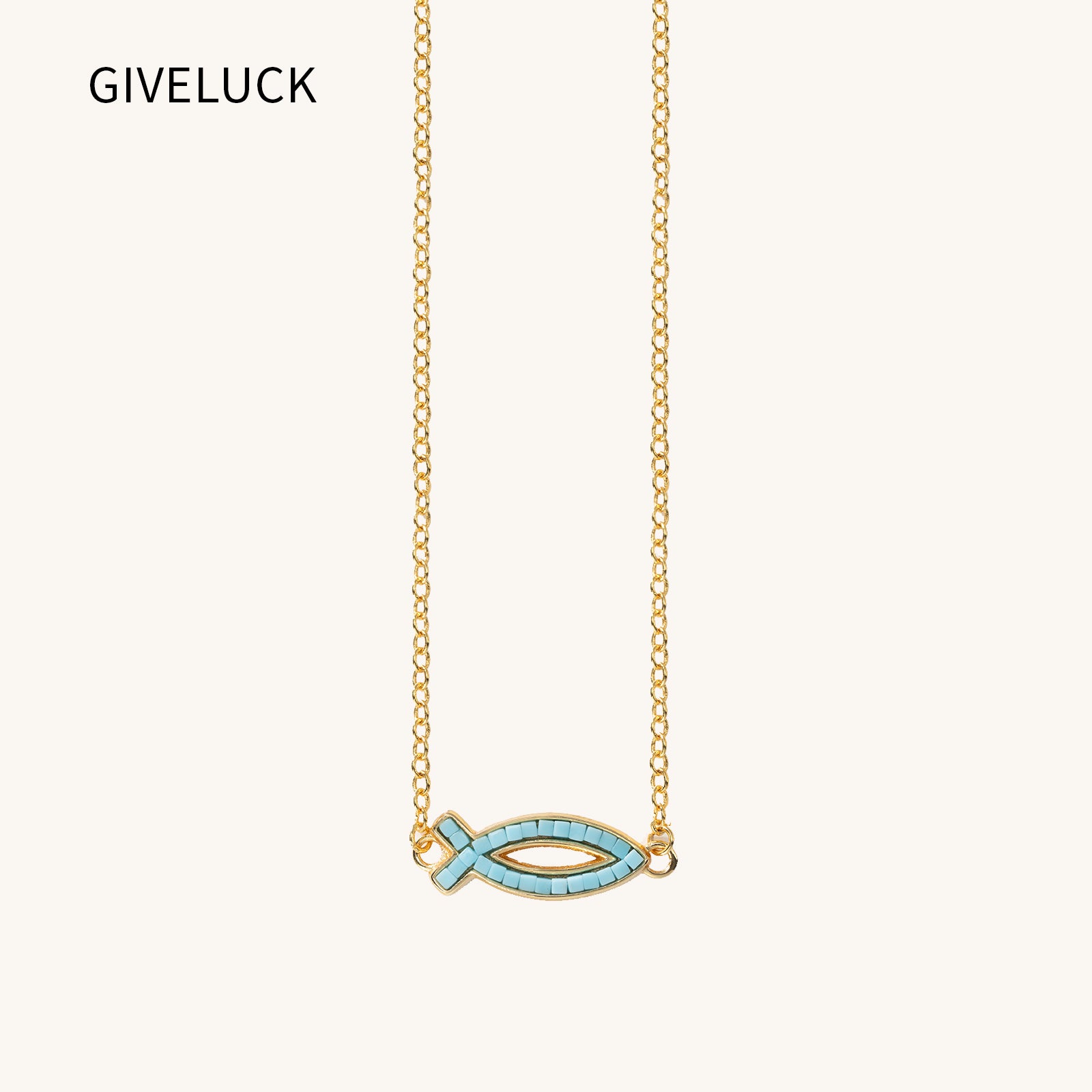 18K Gold-Plated Free Soul Ichthys Necklace,Religious Spiritual Jewelry for Men Women,Catholic Gifts