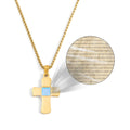 GIVELUCK 18K Gold Plated Nano Bible Necklace – Elegant Little Cross Pendant Featuring the Entire New Testament Engraved with Advanced Nano Technology, A Unique and Meaningful Religious Gift for Men & Women