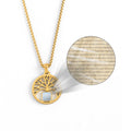GIVELUCK 18K Gold Plated Nano Bible Tree of Life pendant Necklace – Elegant Pendant Featuring the Entire New Testament Engraved with Advanced Nano Technology, A Unique and Meaningful Religious Gift for Men & Women