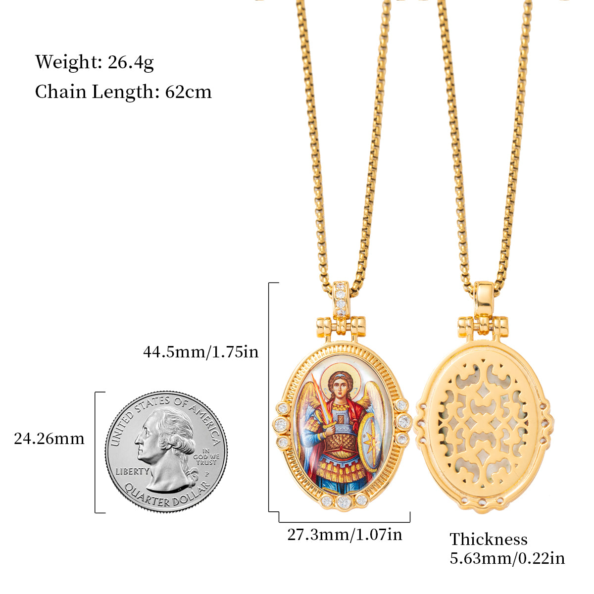 Hand-Painted Theotokos of Kazan Icon Necklace, Tiger's Eye, 18K Gold Plated, Orthodox Christian Jewelry