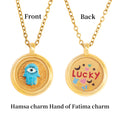 GIVELUCK Charms 18K Gold Plated , Handpainting Cameo Necklace, Eagle Necklace, Happy Birthday Charm Fit for Valentine's Day Mother's Day Jewelry Gift for Men and Women