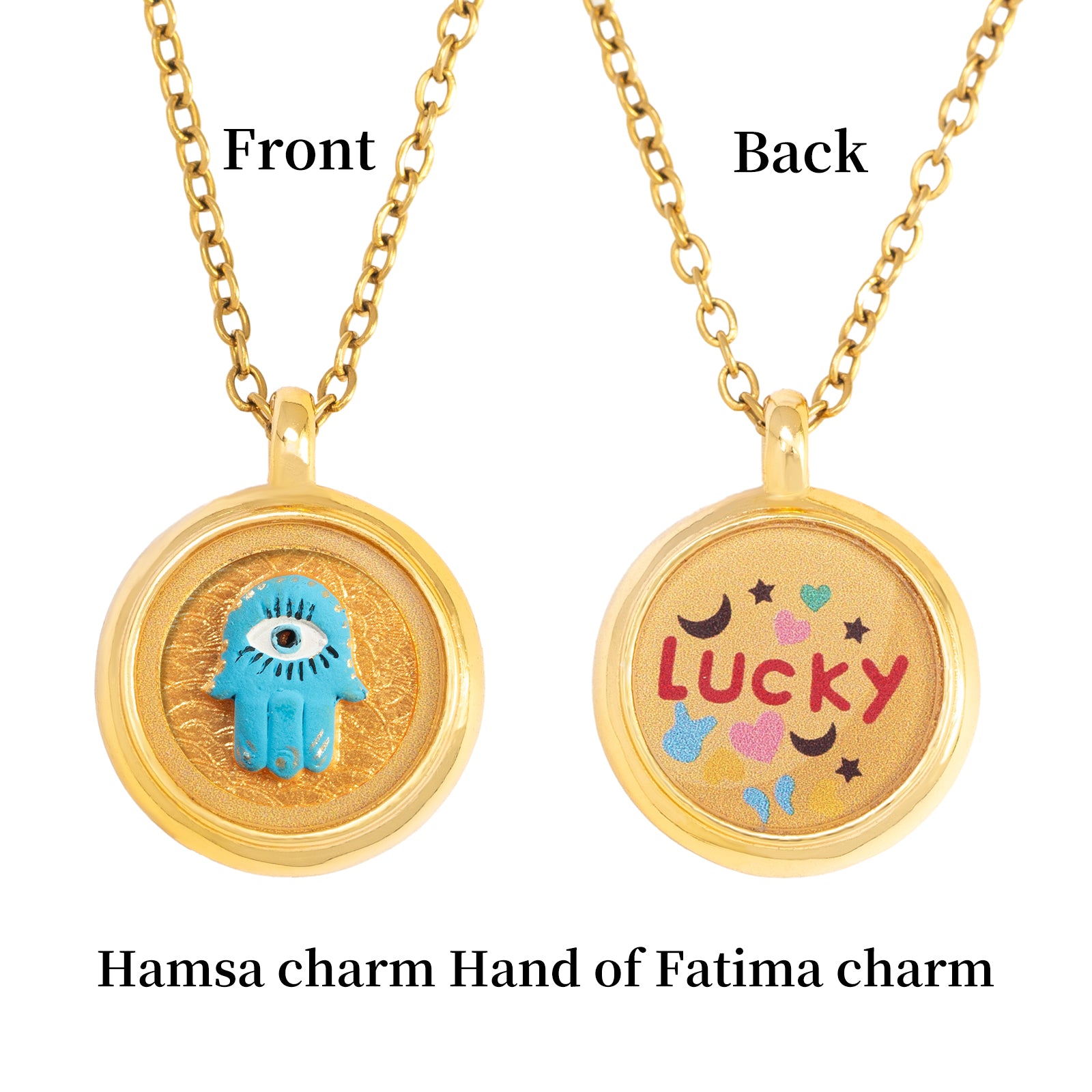 GIVELUCK Charms 18K Gold Plated , Handpainting Cameo Necklace, Eagle Necklace, Happy Birthday Charm Fit for Valentine's Day Mother's Day Jewelry Gift for Men and Women