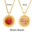 GIVELUCK Charms 18K Gold Plated , Handpainting Cameo Necklace, Heart pendant Necklace, Happy Birthday Charm Fit for Valentine's Day Mother's Day Jewelry Gift for Men and Women