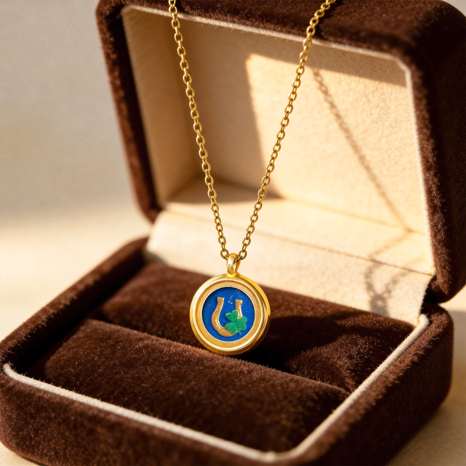 GIVELUCK Charms 18K Gold Plated , Handpainting Cameo Necklace, Horseshoe Necklace, Happy Birthday Charm Fit for Valentine's Day Mother's Day Jewelry Gift for Men and Women