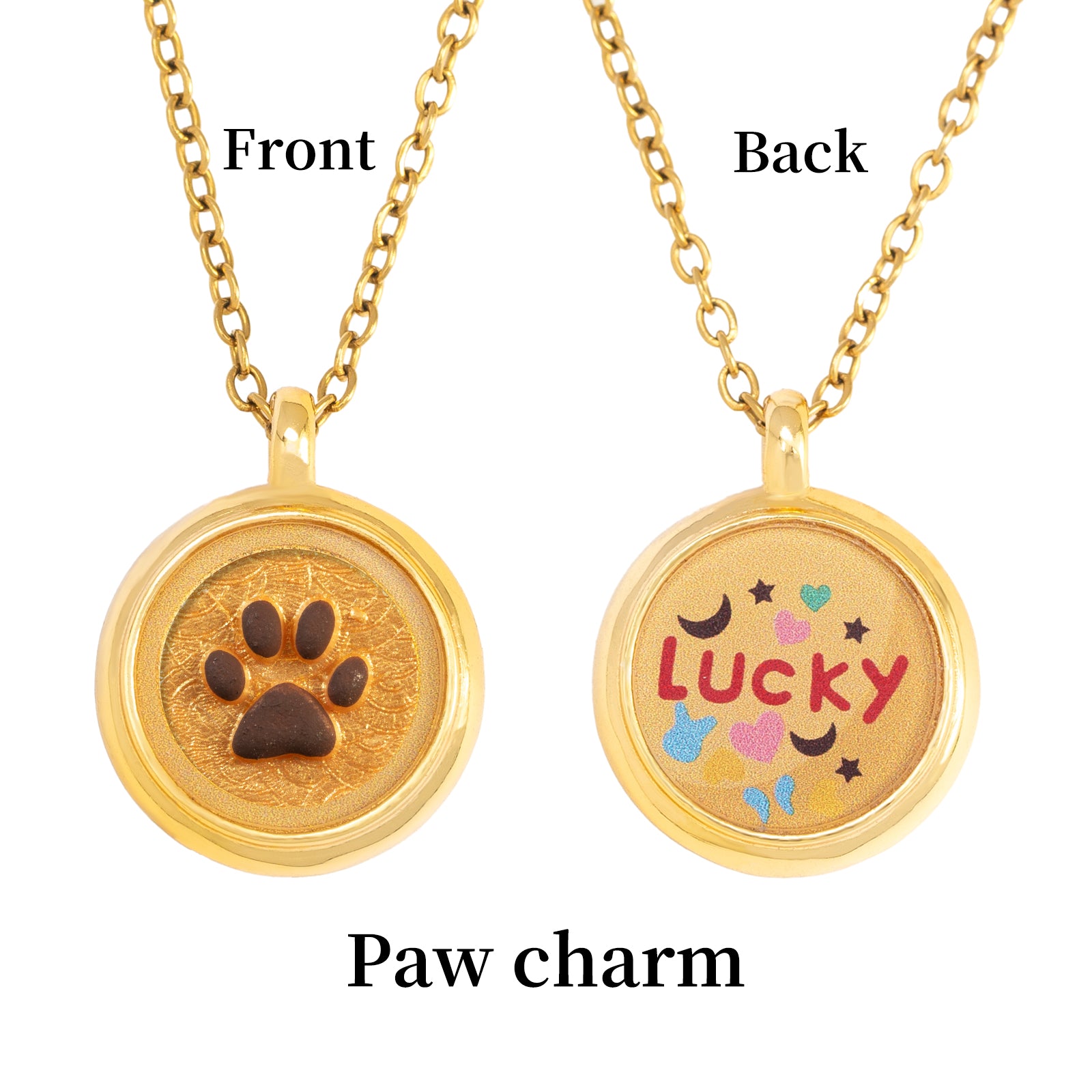 GIVELUCK Charms 18K Gold Plated , Handpainting Cameo Necklace, Paw charm Necklace, Happy Birthday Charm Fit for Valentine's Day Mother's Day Jewelry Gift for Men and Women