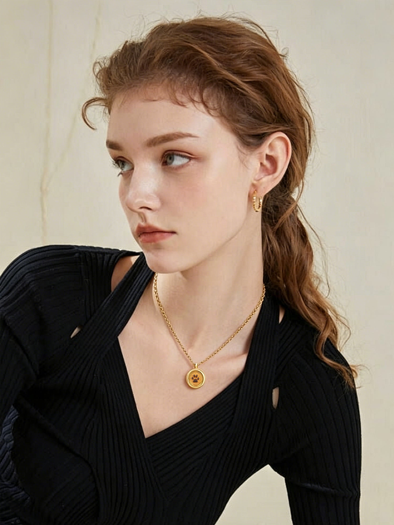 GIVELUCK Charms 18K Gold Plated , Handpainting Cameo Necklace, Paw charm Necklace, Happy Birthday Charm Fit for Valentine's Day Mother's Day Jewelry Gift for Men and Women