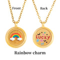 GIVELUCK Charms 18K Gold Plated , Handpainting Cameo Necklace,Rainbow Necklace, Happy Birthday Charm Fit for Valentine's Day Mother's Day Jewelry Gift for Men and Women