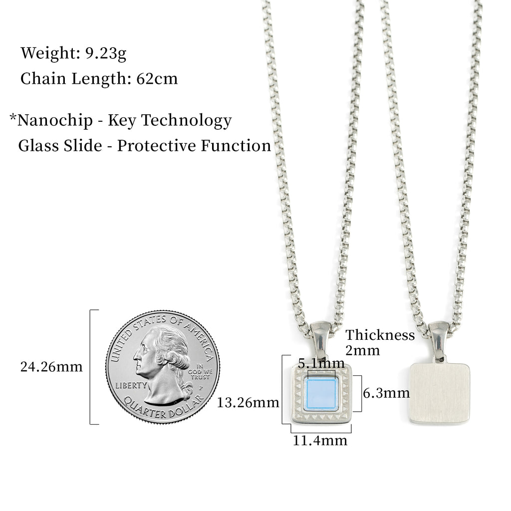 GIVELUCK 18K Gold Plated Nano Bible Necklace – Elegant Square Pendant Featuring the Entire New Testament Engraved with Advanced Nano Technology, A Unique and Meaningful Religious Gift for Men & Women (18K Gold Plated)