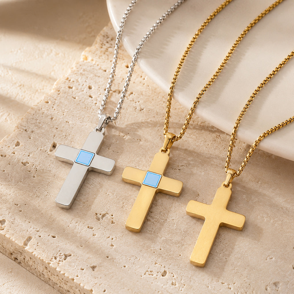 GIVELUCK 18K Gold Plated Nano Bible Necklace – Elegant Cross Pendant Featuring the Entire New Testament Engraved with Advanced Nano Technology, A Unique and Meaningful Religious Gift for Men & Women