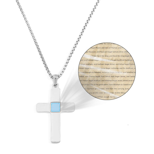GIVELUCK 18K Gold Plated Nano Bible Necklace – Elegant Cross Pendant Featuring the Entire New Testament Engraved with Advanced Nano Technology, A Unique and Meaningful Religious Gift for Men & Women