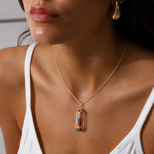 18K Gold Plated Saint Miniature Necklace, The blessed Virgin Mary, Virgin Mary Miraculous Medal, mary magdalene necklace,Shimmering rainbow finish, Hand‑Painted Sacred Art Faith Jewelry for Men and Women